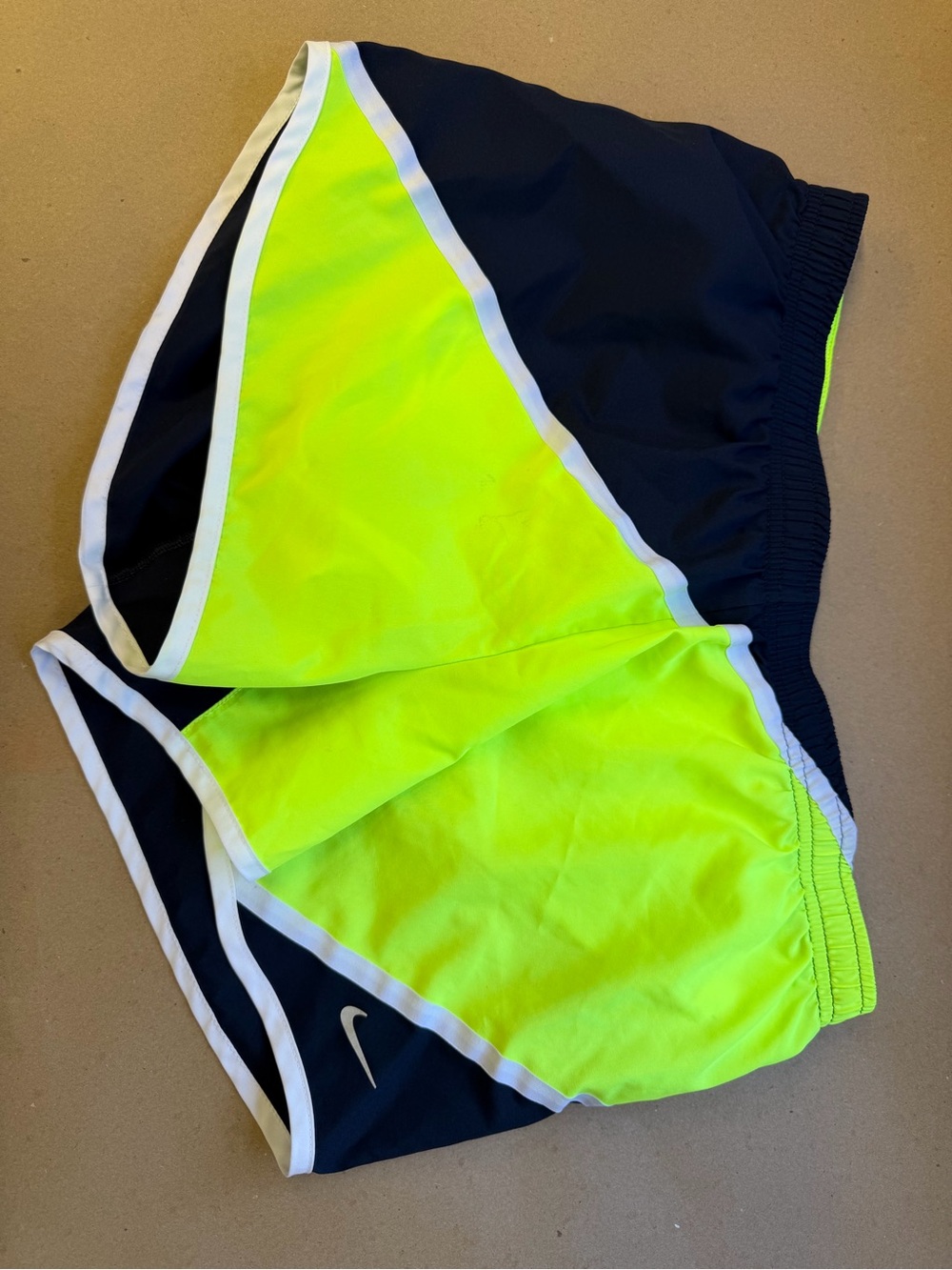 Women Neon Yellow & Black Athletic Shorts